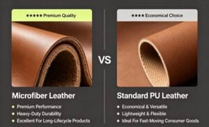 Microfiber leather vs standard PU leather comparison chart