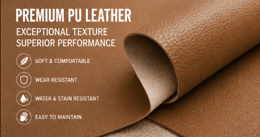 Detailed texture of premium PU leather for furniture upholstery by Taite