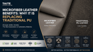 High-performance microfiber leather benefits demonstrated in commercial upholstery testing by Taite.