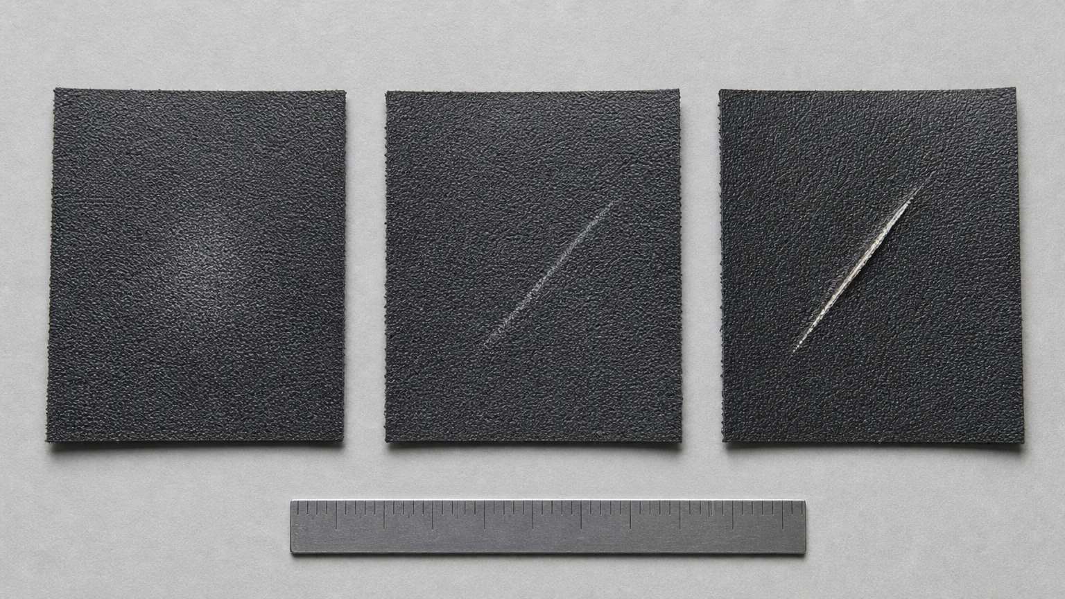 synthetic leather scratch test result comparison
