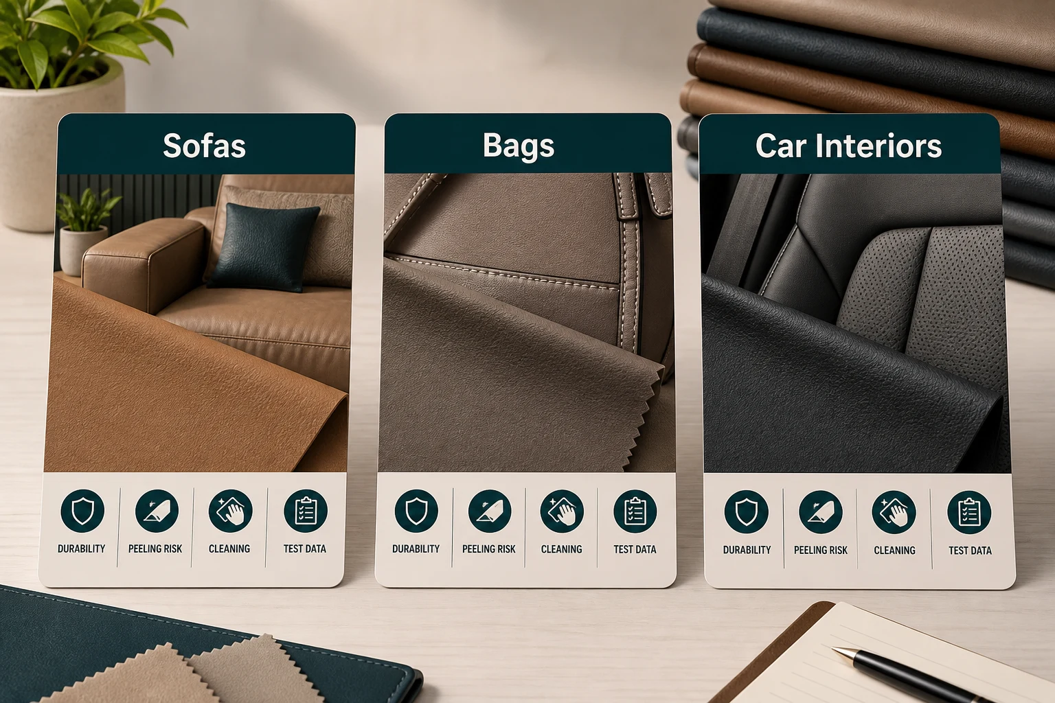 PU or bonded leather buyer checklist for sofas bags and car interiors